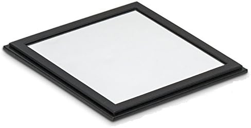 Glenor Co Jewelry Organizer Tray - 4 Stackable Trays & Lid with Mirror - 27 Slot Storage for Drawer, Dresser - Black