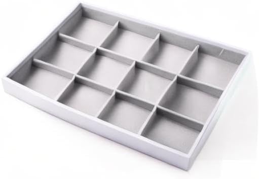 Oirlv Hand Made Velvet Stackable Jewelry Trays Rings Earrings Bracelet organizer Storage Tray (12 Grids)