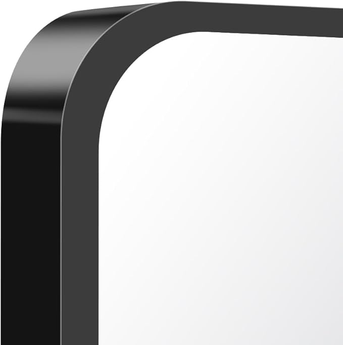 FORBATH Bathroom Mirror 30" X 40", Large Rectangular Wall Mirror, Black Metal Framed Rounded Corner Wall Mounted Mirror for Bathroom Bedroom Entryway Decor(Horizontal/Vertical)