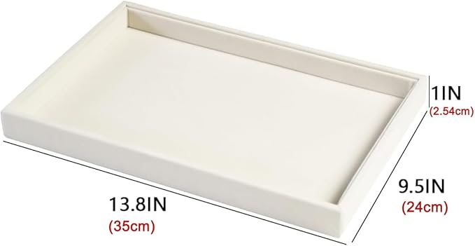 2pcs/Set Velvet Jewelry Tray, Grids Large Storage Tray for Bracelet Bangle Beads Display, Jewellery Organizer Box Tray for Home Drawer or Shop Store Selling Show (Beige Velvet)