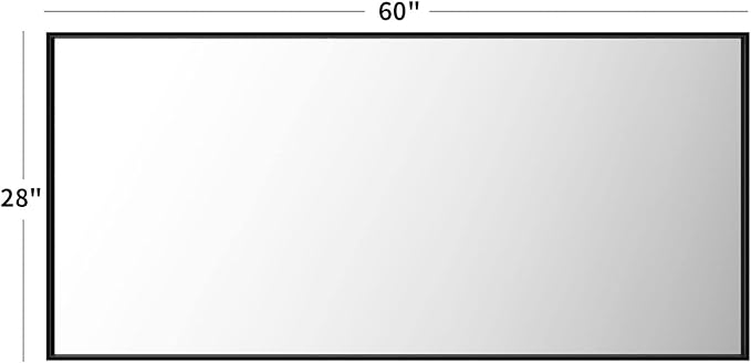 LOAAO 60"X28" Black Rectangle Bathroom Mirror Wall, Matte Black Aluminum Alloy Frame, Tempered Glass, Hangs Vertically or Horizontally, Easy to Install