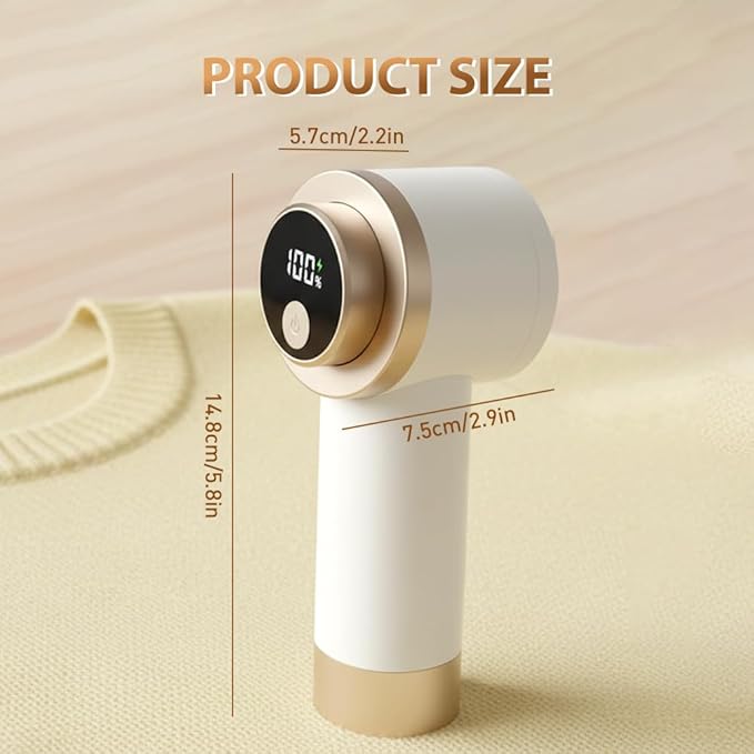 Rechargeable Fabric Shaver for Clothing with Smart LED Display, 2026 New 2 in 1 Suction and Shave Technology Clothes Shaver, Lint Shavers with 3 Speeds for Clothes, Couch, Furniture (C)
