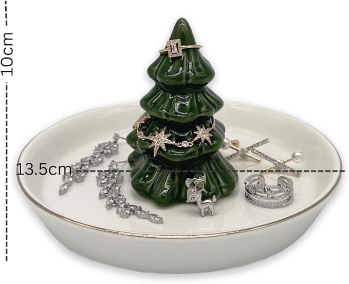 Forest Green Christmas Tree Ring Dish, Jewelry Holder, Jewelry Holder Dish, Christmas Tree Decor, Thanksgiving, Christmas