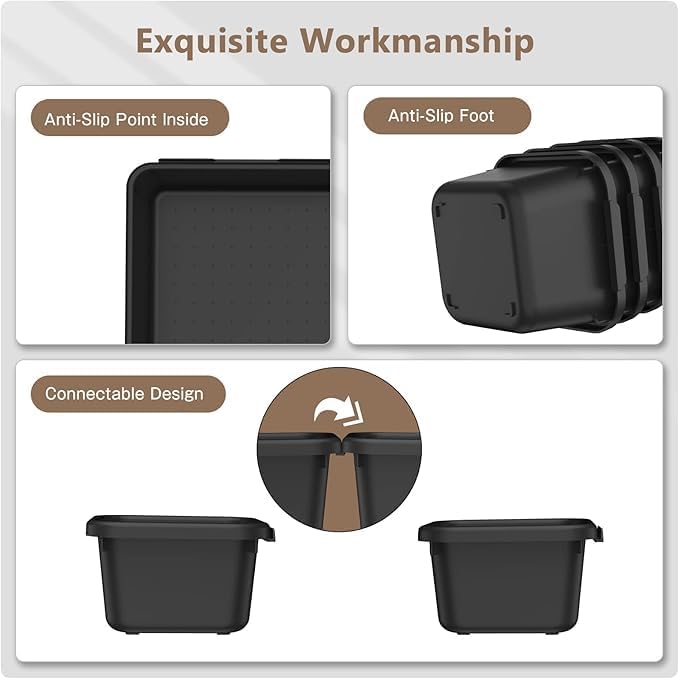 【Upgraded to 6 Size】A-LUGEI Tool Box Organizer,【Fits 100+ Tools】 Black Garage Organization and Storage Tray Divider Set, Desk Drawer Organizer, Toolbox for Tool Chest Cart WorkBench Small Parts Widget