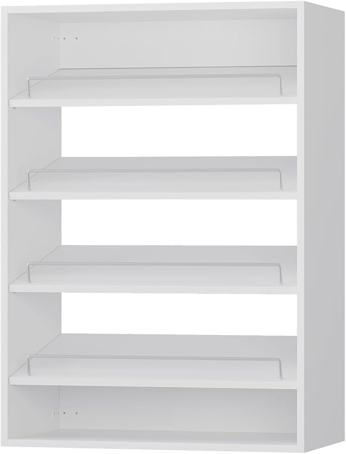 ROOMTEC 19.5" Shoe Shelf Short Tower Closet Unit, Modular Closet System with Shelf, Wardrobe Organizer for Bedroom or Walk-in Closet, Wall Mounted, Customizable Clothes Storage Unit, White