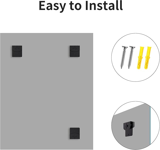 CILIBER Beveled Mirror, 24x30 Frameless Beveled Bathroom Mirrors for Wall, Upgraded Shatterproof Rectangle Vanity Mirror with Beveled Edge for Bathroom, Bedroom, Living Room and Entryway