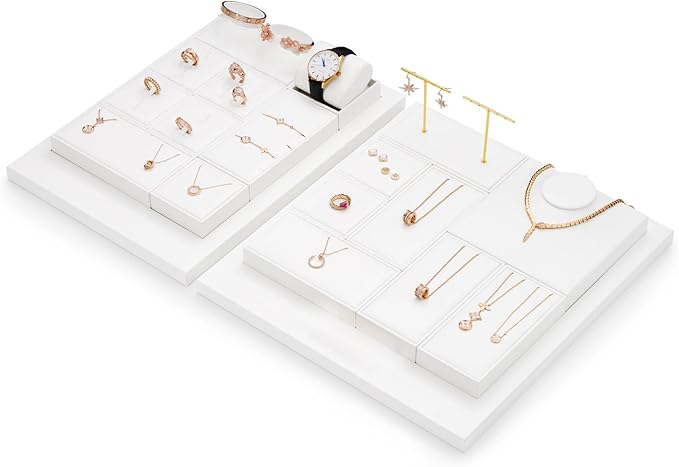 PU Leather Jewelry Stand Showcase Display Holder Jewellry Storage USP-TT16615 (White)