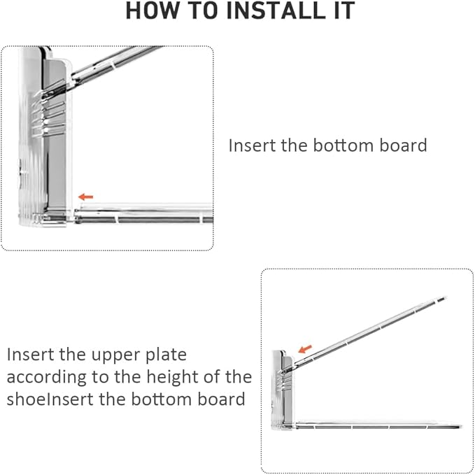 12 Pack Clear Shoe Slots Organizer - Adjustable Height 3.7''to 7.7'' Shoe stackers for a pair of shoes ,Shoe rack storage shoe space saver 50%,Easy to assemble shoe hold shoe organizer for cloest