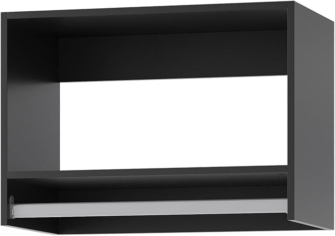 ROOMTEC 28.5" Tall Hanging Closet Unit, Modular Closet System with Hanging Rod, Wardrobe Organizer for Bedroom or Walk-in Closet, Wall Mounted, Customizable Clothes Storage Unit, Black