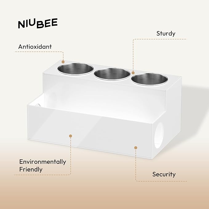 NIUBEE Acrylic Hair Styling Tool Organizer and Holder - Bathroom Countertop Storage for Blow Dryers, Accessories, Makeup, and Toiletries