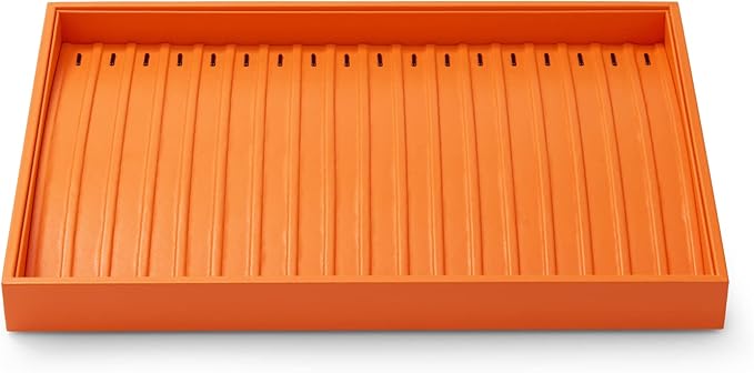 Leather Jewelry Tray Necklace Display Tray Jewelry Drawer Organizer Necklace Bracelet Holder Organizer Tray Stackable Jewelry Trays for Necklace Bracelet Pendant (Orange)