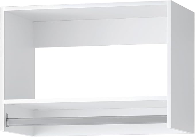 ROOMTEC 22.5" Tall Hanging Closet Unit, Modular Closet System with Hanging Rod, Wardrobe Organizer for Bedroom or Walk-in Closet, Wall Mounted, Customizable Clothes Storage Unit, White