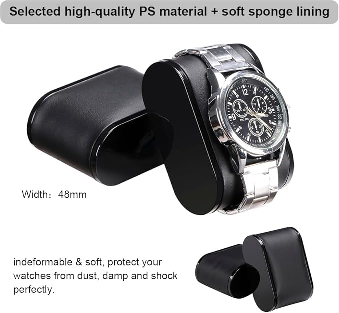 BEWISHOME High-End Watch Case, 12-Slot Wooden Watch Box with Valet Drawer, 2-Layer Watch Organizer Watch Display Case for Jewelry, Watch Storage Holder for Men Women Black SSH02A