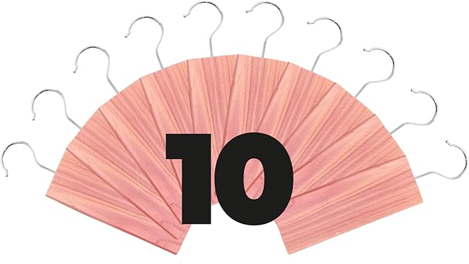 Cedar Blocks for Clothes Storage – Stop Clothes Damage - 10 Fresh Cedar Planks and Hangers to Protect Your Clothes