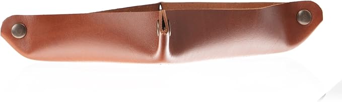USA Handmade Premium Leather Valet Tray, Folds Flat! Dice Rolling Basket and Organizer with Brass Snaps (Old English Chestnut, Large)