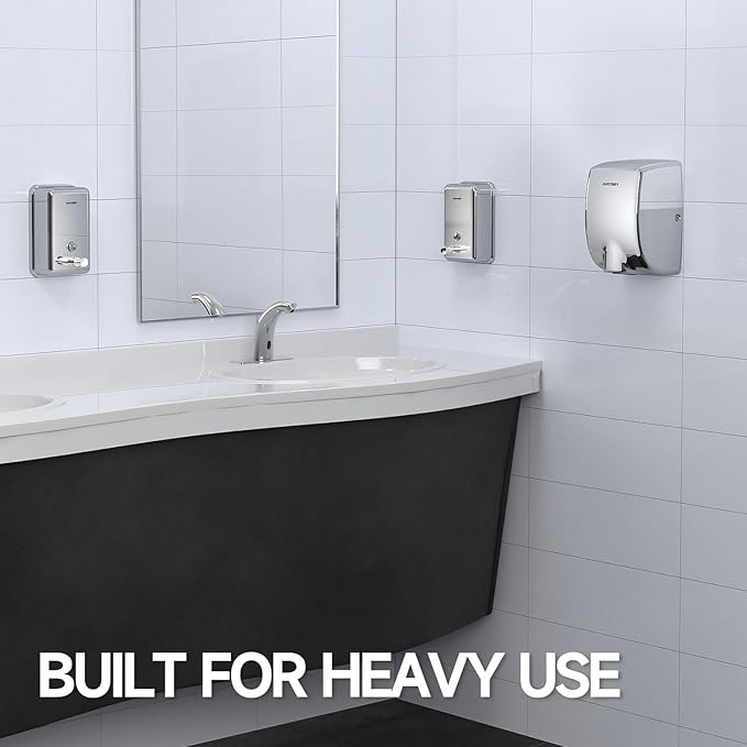 Commercial Manual Soap Dispenser, Durable Polished Stainless Steel Finish, 37oz (1100ml) Liquid, Wall-Mounted for Bathroom & Kitchen