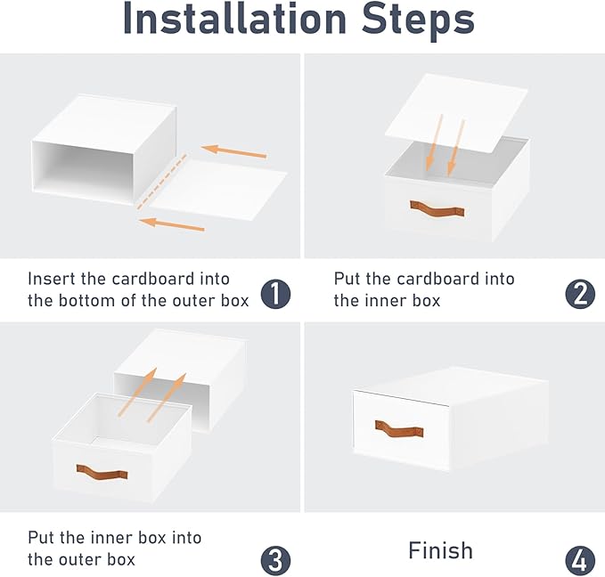 DIMJ Closet Organizers and Storage - Fabric Storage Bins with Drawers Stackable Closet Bins with Labels for Clothes, Sweaters, Bedding, Collapsible Storage Cubes for Bedroom, Living Room, Shelf
