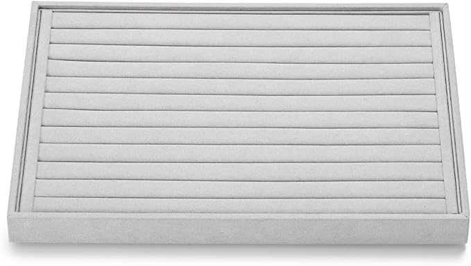 Papte Microfiber Jewelry TrayRing Earring Display Tray Jewelry Drawer Organizer Ring Earring Holder Storage(Grey)