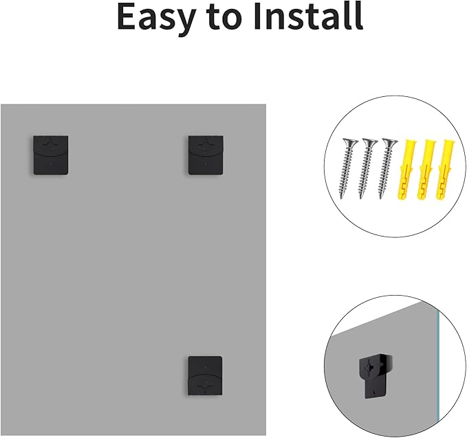 CILIBER Frameless Mirror, 24x30 Inch Bathroom Mirror for Wall, Rectangle Bathroom Vanity Mirrors with Polished Edge, Hangs Horizontally or Vertically for Bathroom, Bedroom and Living Room