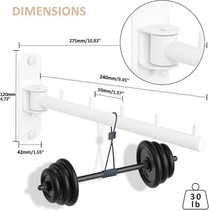 Swing Clothes Hanger Rack, Garment Racks Clothes Bar Wall Mounted, 180°Rotation Laundry Drying Rack 304 Stainless Steel Space Saving Clothing Hanging System for Laundry Room Bedroom Balcony