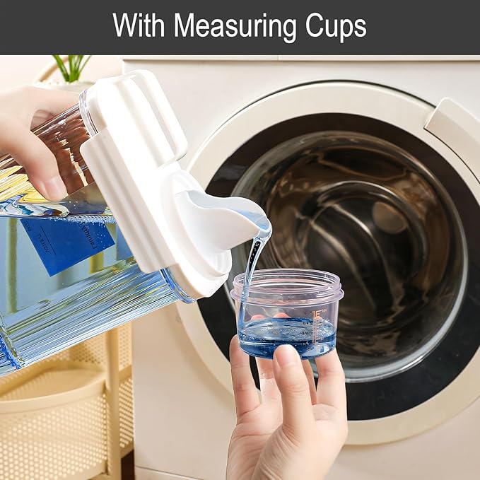 64 OZ Laundry Detergent Dispenser, Liquid Laundry Soap Dispenser, Fabric Softener Dispenser, Scent Booster/Laundry Powder Holder & Container, Laundry Room Organization and Storage, 2PACK