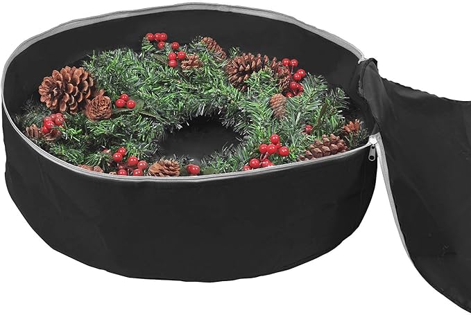 Primode Heavy Duty Christmas Wreath Storage Bag 36"- Garland Wreaths Container with Handles - Durable 600D Oxford Polyester Material Big Xmas Holiday Wreaths Storage Holder 36” Case