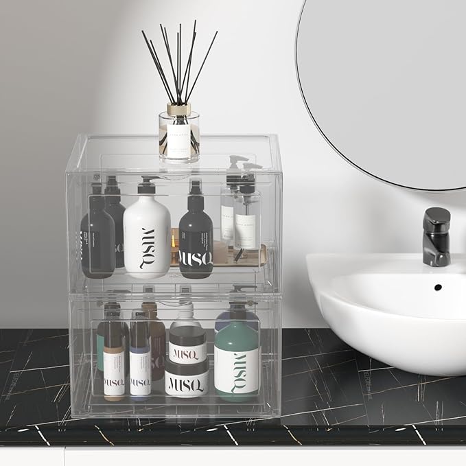 12 Packs Large Plastic Clear Shoe Boxes with Magnetic Door, Acrylic Display Case, Stackable Shoe Storage Organizer Container for Boot Sneaker