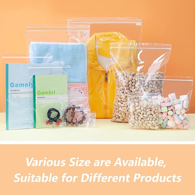 12" x 18"(1000 Count) Large Zip Plastic Poly Bags - 2 Mil Clear Reclosable Zipper Bags for Prints, Photos, Documents, Clothing, T-Shirt, Storage