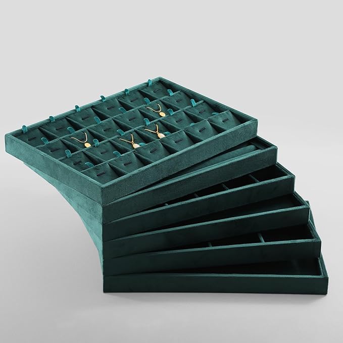 Necklace Display Tray, Velvet Jewelry Organizer, Premium Pendant Display,Luxury Earrings Organizer,Green Necklace Organizer