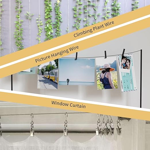 1/8" Black Wire Rope Kit 200FT 304 Stainless Steel Vinyl Coated with M5 Turnbuckles, 7x7 Strand Core Aircraft Cable for String Light, Picture Hanging, Clothesline, Curtain, and Plant Trellis