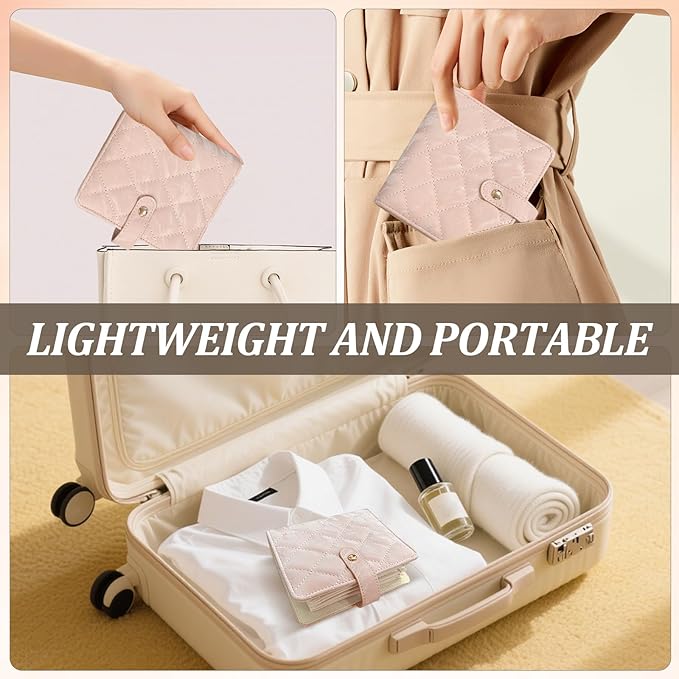 Velvet Travel Jewelry Organizer Book with Zipper Pouches – Anti-Tarnish, Scratch-Proof Jewelry Storage for Rings, Necklaces, Earrings, Bracelets – Portable Soft Case for Women (Pink)