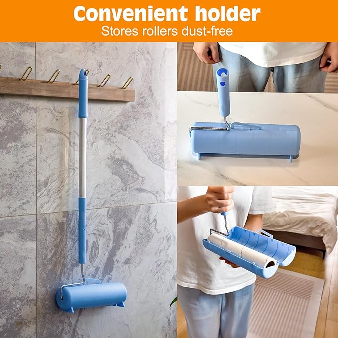 9.45 Inch Extra Sticky Lint Roller Refills 3 Pack (270 Sheets) –Compatible with 9.45 Inch Lint Rollers Pet Hair and Lint Cleaning on Furniture, Carpets, and Clothes