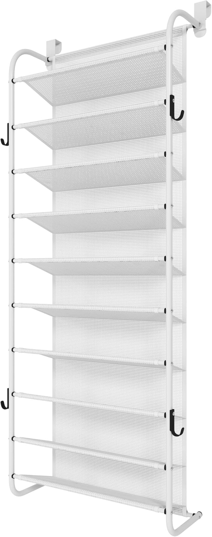10 Tier Shoe rack Hanging Shoe Storage the door shoe rack for Closet Pantry Over The Door Shoe Organizer Wall Floating Shelves (White, 10 Tier)