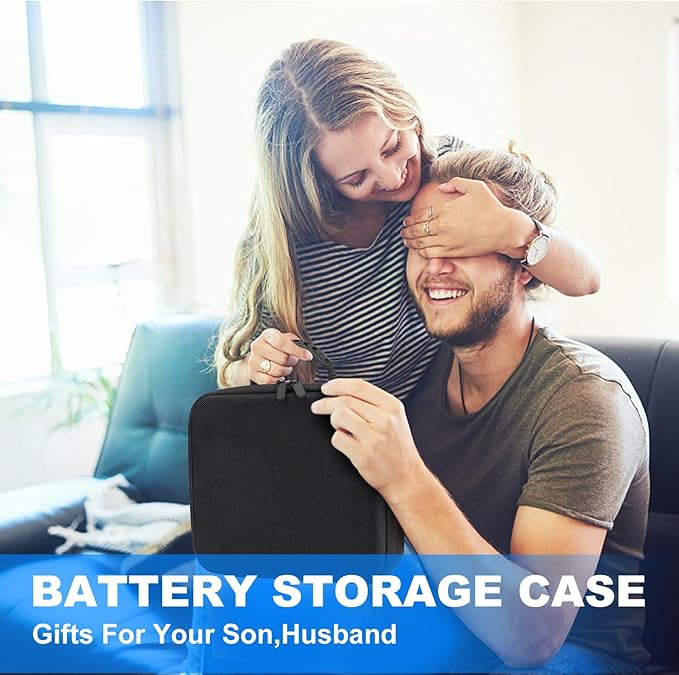 Battery Organizer Storage Case with Tester BT168, Hard Battery Daddy Storage Organizer Box Holds 148 Batteries AA AAA C D 9V Button Cell, Batteries Holder, Waterproof Batteriess Vault Box