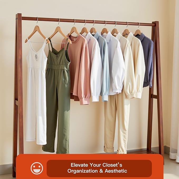 Wooden Hangers 30 Pack,Wood Hanger with Iron Pants Bar, Heavy Duty Coat Hanger, with 360-degree Hook,Smooth Finish Wooden Clothes Hangers, Sturdy Clothes Hangers for Suit Coat Jacket Pants Natural