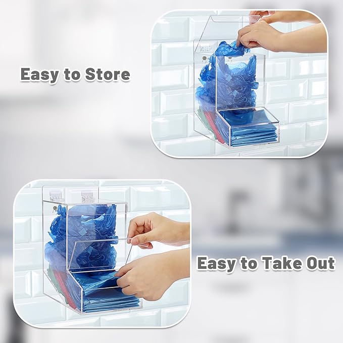 Kokone Candy Dispenser Countertop with Lids,Acrylic Container for Laundry Pods Dishwasher Pods Plastic Bags,Wall Mounted Candy Dispenser with Screws,Clear Acrylic Dispenser for Desk Pantry Kitchen
