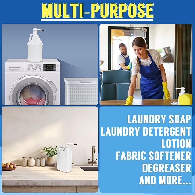 12 Pcs 5 Gallon Pump Dispenser 38-400 1 oz Dispenser Pump for Large Gallon Bucket with 50cm Extended Tube, Cap to Avoid Dripping, Great for Shampoo, Conditioner, Bleach Liquid, Laundry, Detergent, Oil