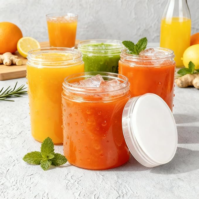 Eternal Moment 36 Pack 8 OZ Plastic Jars Round Clear Cosmetic Container Jars with Clear Lids, Perfect for Lotion, Slime,Cream, Ointments, Makeup, Eye Shadow, Samples, Pot, Travel Storage