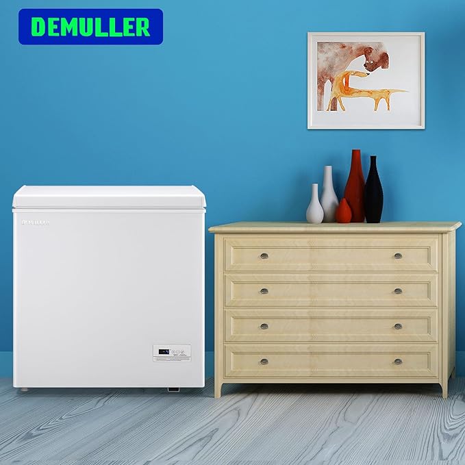 Chest Freezer with Electronic Panel, Accurate Temperature Display to 1 ℉ and Easy to Use 5.0 Cu.ft Deep Freezing with 2 Removable Baskets White