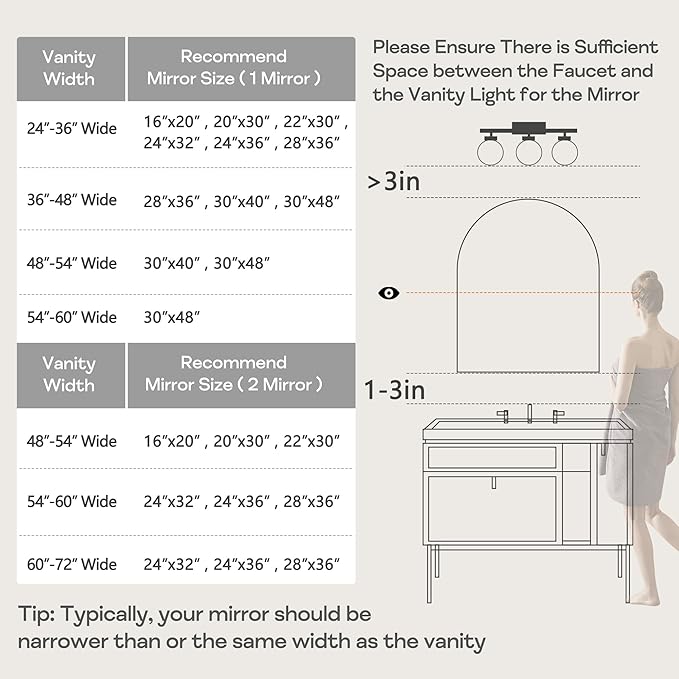24" x 32" Gold Arched Mirror, Arch Wall Mirror, Metal Frame Black Bathroom Mirror, Arched Top Bathroom Vanity Mirror for Living Room, Bedroom, Entryway, Tempered Glass, Shatter Proof