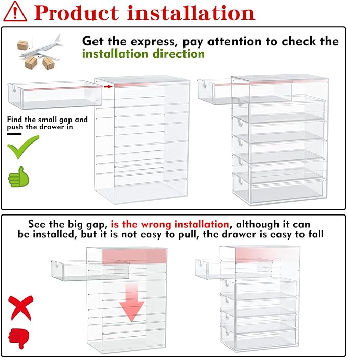 Makeup Organizer Storage with 16 Drawers, 4 Pcs Desktop Office Supplies, Desk Organizers, Clear Accessories, Dustproof Storage Drawer and for Make Up, Jewelry, Pen, Stationary