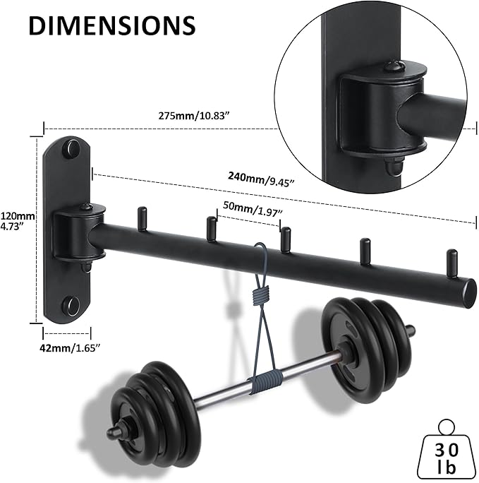 Swing Clothes Hanger Rack, Garment Racks Clothes Bar Wall Mounted, 180°Rotation Laundry Drying Rack 304 Stainless Steel Space Saving Clothing Hanging System for Laundry Room Bedroom Balcony