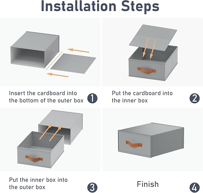 DIMJ Closet Organizers and Storage- Fabric Stackable Storage Drawers Shelf Organizer for Clothes, Underwear, Sweaters, Collapsible Storage Bins for Wardrobe, Bedroom, Shelves