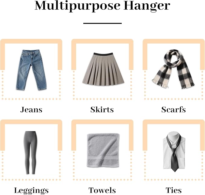 Pants Hangers,2 Pack Golden Metal Alloy Hangers Closet Organizer,Sturdy Space-Saving Clothes Pants Hangers, Closet Organizers for Pants Jeans Skirts Scarf Legging