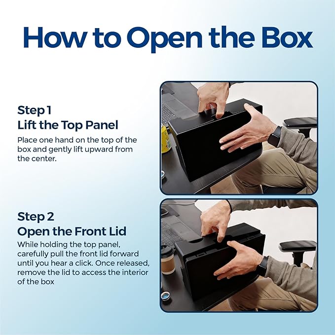 Cable Management Box with Included Mounting Hardware – ABS Cord Organizer (12,7 x 7,8 x 4,5 in) | Heat-Tolerant Power Strip & Cable Storage | Wall-Mountable or Floor Use