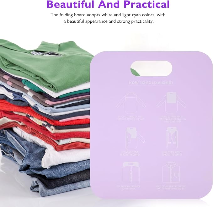 2pcs Shirt Folding Boards for Adults Boy Girl Clothing Folding Tool for Easy Laundry Portable Folder for Organizing Shirts and Hoodies Dorm