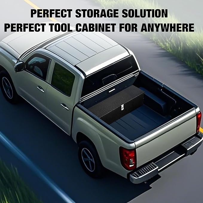 Garvee 30 in Heavy Duty Aluminum Diamond Plated Tool Box Pick Up Truck Bed RV Trailer Toolbox Square Storage Organizer with Side Handle, Lock and Keys, Waterproof -30 in x 13 in x 10 in