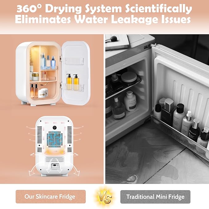 22L Mini Skincare Fridge, Beauty Fridge for Cosmetic Storage, 44°F Intelligent Temperature Control, Personal Small Makeup Refrigerator for Bedroom, Dorm (22L-Mirror, Classic White)