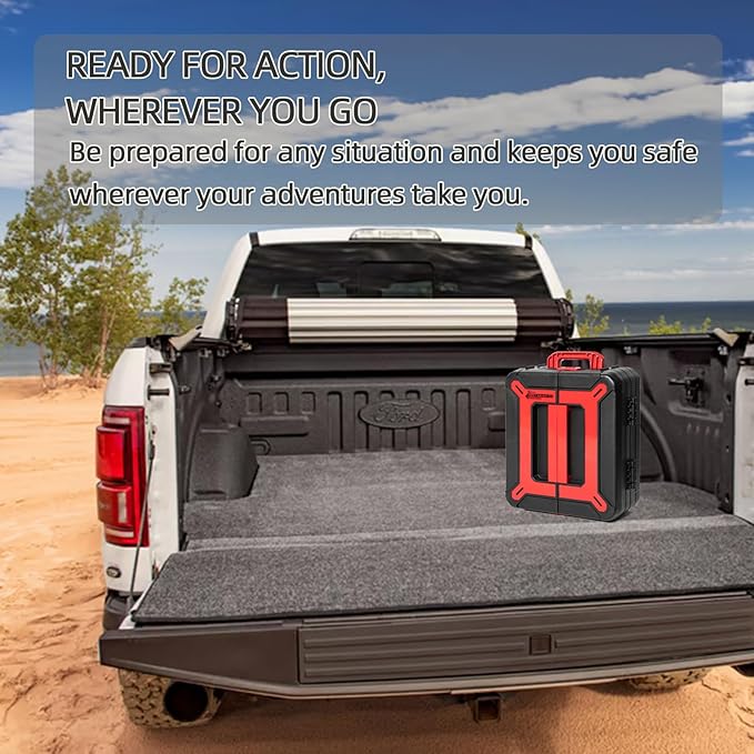 Hard Case First Aid Kit 408 Pcs - Wall Mountable Trauma Kit for Car, Home, Office & Truck - Comprehensive Large First Aid Supplies with Color-Coded Labelled Compartments