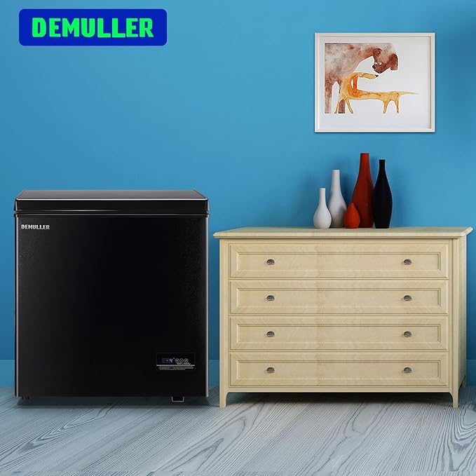 Chest Freezer with Electronic Panel, Accurate Temperature Display to 1 ℉ 5.0 Cu.ft Deep Freezing Machine with 2 Removable Baskets Suitable for Home Kitchen Apartment